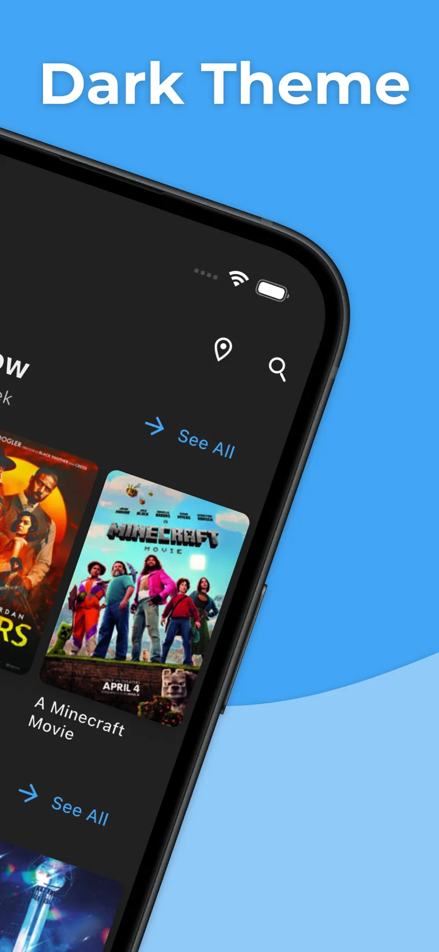 FlickFind running in dark theme